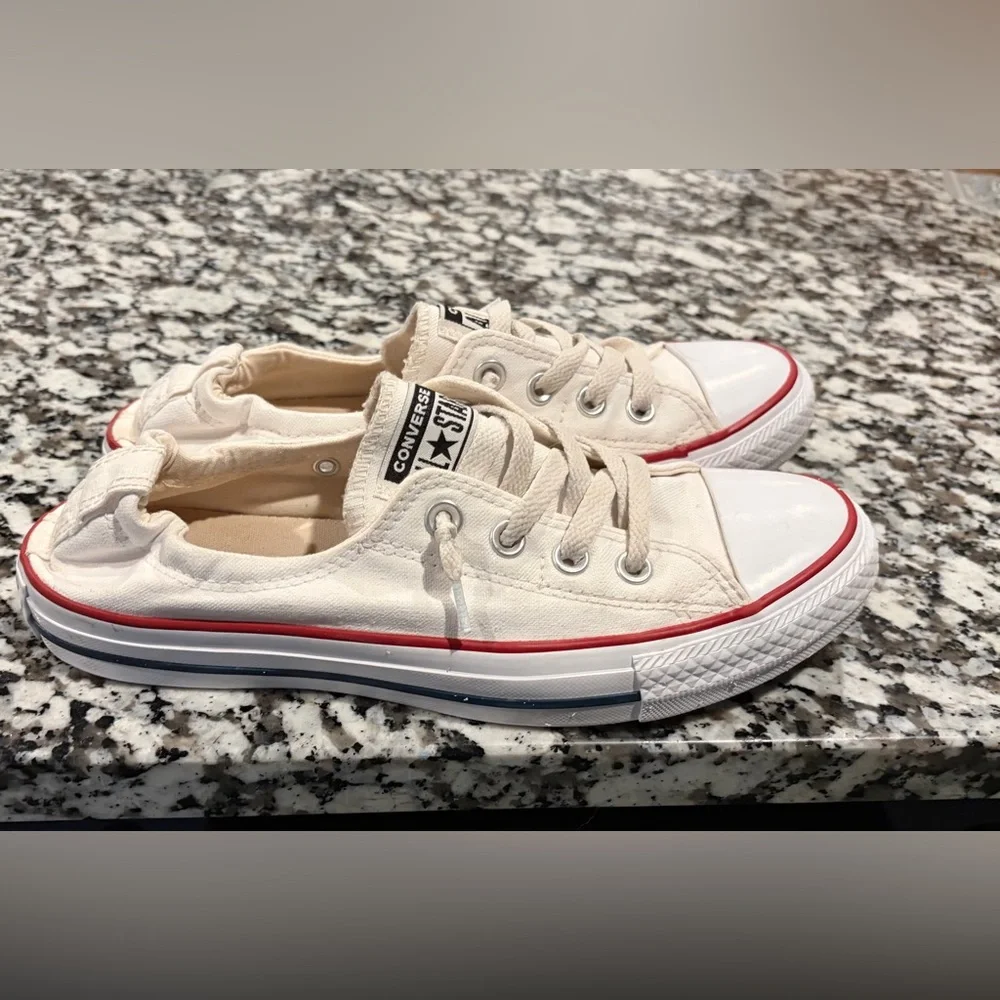 Converse Cream and Red Sneakers - Picture 2 of 5